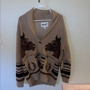 Wrangler Brown Horse Motif Women's Cardigan